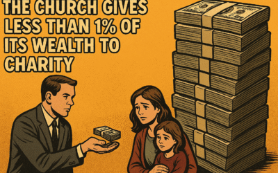 The Church gives less than 1% of its wealth to charity