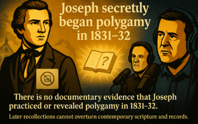 Joseph Smith Secretly Began Polygamy in 1831–32.” John Dehlin & John Turner